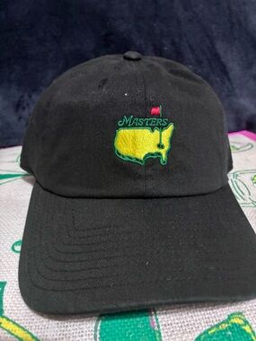 Masters Black Cap with Yellow & Green Embroidered Logo